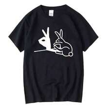 Herren Mode Casual Top-QualitäBaumwollmischung Cooles Lustiges Design Bedrucktes-Shirt Locker Sitzend Sommer Herren-Shirt O-Ausschnittänner Tees-Shirt Top - Farbe 2 - Übersicht 3