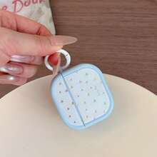 Korean Style Minimalist Colorful Star + Circle Earphone Case Compatible With AirPods Pro 3 New Pro 2 Protective Cover Pro Cute Apple 4 Minimalist 3 Personalized 1/2 Generation Girls Earphone Case Protective Cover Spring/Summer Earphone Case/Birthday Gift/Holiday Gift - Light Blue - View 10