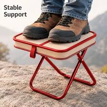 Portable Multi-Functional Outdoor Picnic Camping Folding Chair, 330 Lbs Weight Capacity, Lightweight Sturdy Frame, Easy To Set Up And Fold, Super Lightweight Fishing Stool, Travel Seat, Enhanced Fishing Gear - Black - View 4
