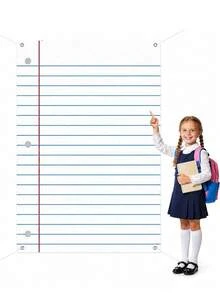Fondo de papel de cuaderno gigante para el primer día de escuela, decoración de puerta de aula de bienvenida de vuelta a la escuela, tablero de anuncios, suministros para fiestas adecuados para aula y oficina, decoración de fiesta de vuelta a la escuela - Multicolor - Ver 1