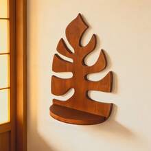Estantería decorativa de almacenamiento con forma de hoja montada en la pared de madera, organizador de pared para el hogar, estantería decorativa de almacenamiento - A - Ver 6