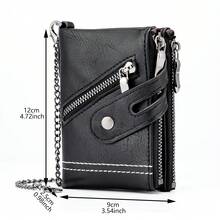 CarrKen New Vintage Fashion Men's Wallet, Large Capacity Multi-Function Snap Closure Wallet, Youth Student Versatile Multi-Card Holder, Gift For Men - Black - View 2