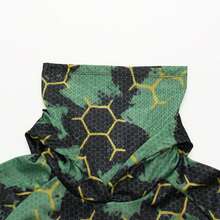Men's Green Camouflage Hooded Fishing Shirt With Face Mask, Long Sleeve Sun Protection Top Sports Fall - Green - View 4