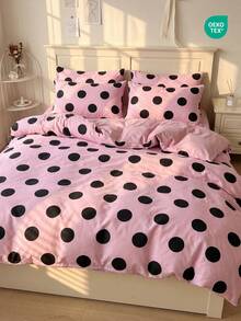 2/3-Piece Polka Dot Duvet Cover Bedding Set, Cozy Room Decor, Skin-Friendly And Breathable, Soft And Anti-Pilling, Includes Duvet Cover And Pillowcases, No Duvet Insert, Suitable For Twin/Full/Queen/King Size Beds, All-Season Use, Home Textiles, Machine Washable, OEKO-TEX Certified - Multicolor - View 5