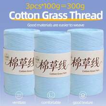 3捲裝棉草紗線 夏日熱銷馬卡龍扁平線 手作DIY鉤針草帽包材料 透氣輕盈清新色 夏日必備編織線 - 棉草3團 - 查看 12