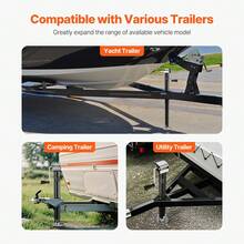Hydraulic Trailer Jack With A-Frame, 5000 Lb Capacity, Support With Handle And Rectangular Base, 15-Inch Vertical Travel, For RVs, Horse Trailers - D - View 6
