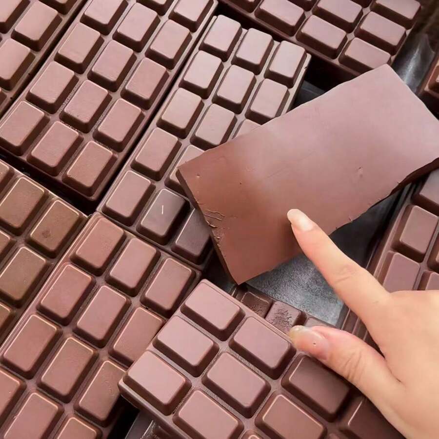 1pc Chocolate Squishy Toy, Slow Rising Stress Relief Squeeze Fidget Toy, Soft Simulation Food Squeeze Toy For Anxiety Relief, Party Favor, Gift For Adults - Coffee Brown - View 1
