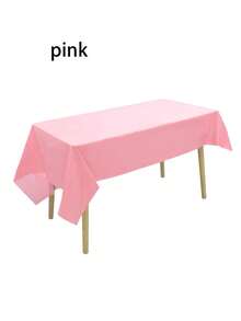 1/6pcs Light Tone Tablecloths. Disposable Rectangular Plastic Colorful Tablecloths, Suitable For Outdoor Scenes, Festival Events, Ice Cream Party Decoration, And Restaurant Graduation Ceremonies, Weddings, Picnics And Other Occasions. - A - View 17