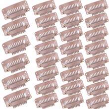 30 Pcs Wig Clips Hair Extensions, 9-Teeth 32 Mm, Light Brown Snap Clips With Comb For Secure Hold, Wig Making And Extension Install, U-Shape For Easy Attachment, Salon Accessories, Halloween - View 9