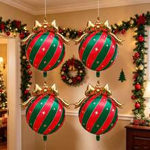 Christmas Bow & Colorful Ball Aluminum Foil Balloon Set, Suitable For New Year, New Year's Day, Christmas, Birthday, Home, Window Display, Photography Decoration - Multicolor - View 5