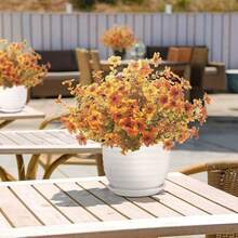 20/50/100pcs Artificial 7-Fork Eucalyptus Violet Plastic Faux Flowers, Suitable For Home Decor, Ornament, Yard Decoration, Spring/Autumn Photography Props, Wedding Party, Home Garden, Thanksgiving And Christmas Decoration - Multicolor - View 7