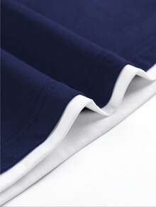 Men's Vintage Patchwork Pattern T-Shirt With Abstract Print, Suitable For Daily Wear - Navy Blue - View 6