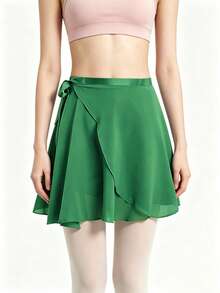 1 pezzo Gonna da balletto in chiffon con nastro in raso, gonna da danza mini avvolgente regolabile, sciarpa da vita, leggera e fluida, gonna trasparente da pratica per adulti, ideale per balletto, danza modellante e allenamento di danza cinese, accessori da spiaggia per donne - Multicolore - Visualizzare 7