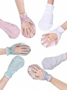 1 Pair Of Summer Cycling Short Gloves, Anti-UV, Anti-Slip, Breathable, Sun-Protective Fingerless Gloves For Driving - Multicolor - View 4