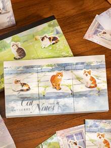 90 Hojas de Notas Adhesivas Retro de Gato Adecuadas para la Oficina - Bloc de Notas Adhesivas con Páginas de Cuadrícula de Gatitos, Diseño Lindo de Gatitos, Regalo para Amantes de Gatos, Decoración de Escritorio - Multicolor - Ver 9