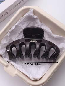女款 2入/包 4.33英吋/11cm 直髮波點圖案塑膠髮夾，時尚簡約純色，適合日常穿著、休閒場合、派對、通勤、海邊度假，可用於盤髮或馬尾，亦適用於洗臉與化妝，優雅髮飾 - 彩色 - 查看 3