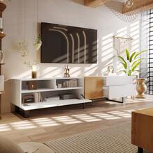 Modern,TV,Cabinet - White Wood - View 3
