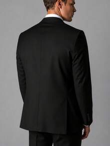 Slim Fit 3 Piece Suit – Sophistication With Stylish Vest - 黑與白 - 查看 4