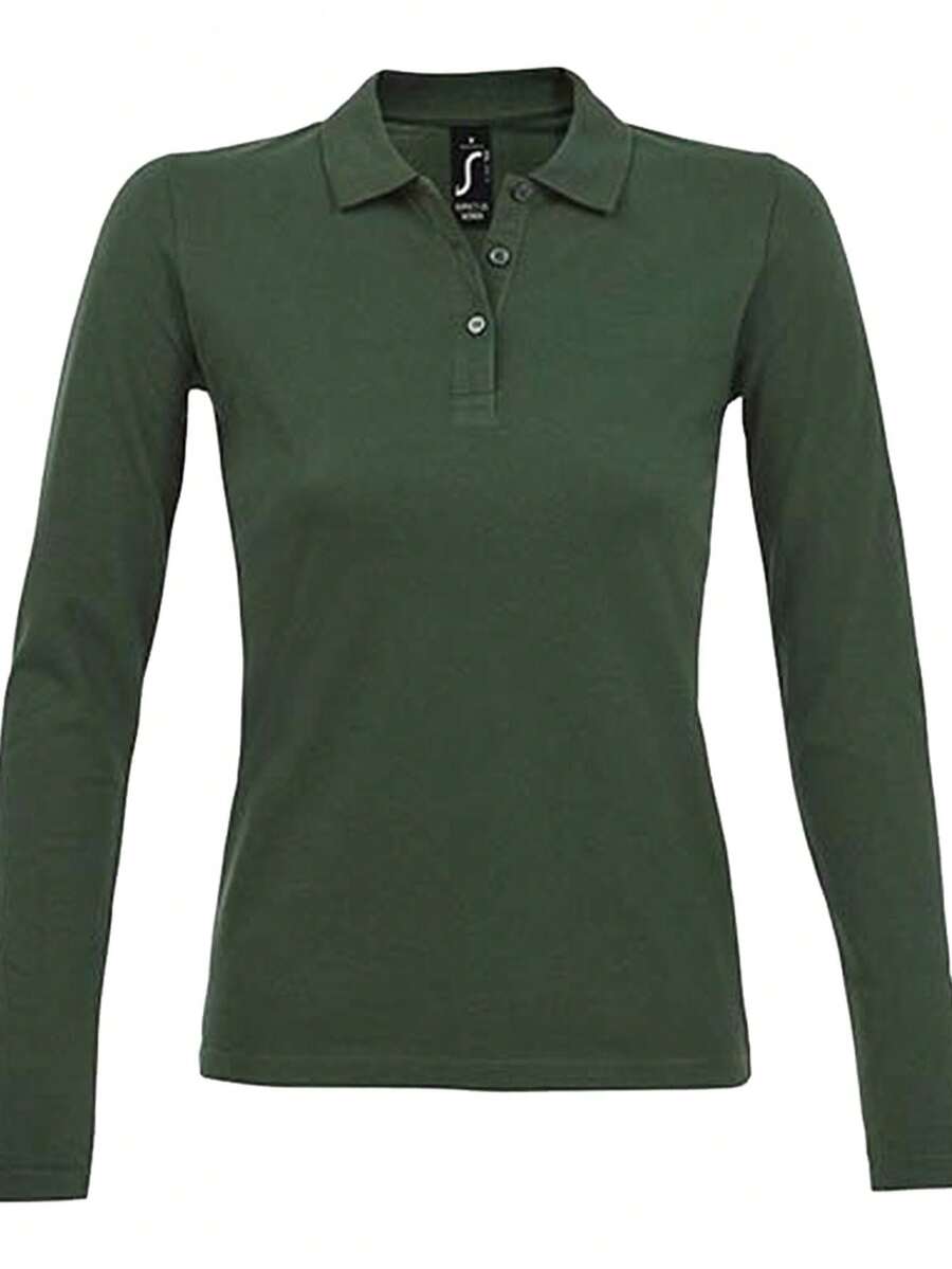 SOLS Damen/Frauen Perfektes Piqué Langarm Poloshirt - 12 Meerjungfrauengrün - Übersicht 1