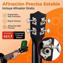 21in Soprano Acoustic Ukulele Kit Instruments With Tuner, Strap, 4 Strings, And Case - Concert Ukulele - Black - View 12