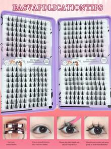 LIMEIKAI 320pcs Manga Eyelash Clusters, Sharp Eyelash, DIY Eyelash Extension, 10-16mm Length 0.07mm Thickness Natural Look Anime Eyelash Clusters, Fine Korean Style Makeup Eyelash Clusters, Asian Style Reusable Beginner Friendly - View 4