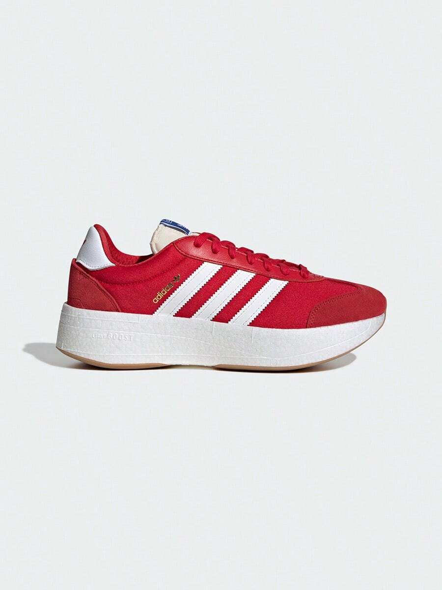 Adidas 春秋款中性情侶厚底復古時尚百搭休閒鞋 JI0835 - 淺猩紅/白/漢玉白 - 查看 1