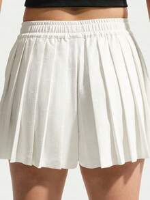 Nike Women's Fashion Pleated Sports Shorts, Tennis Fitness Versatile - White - View 2