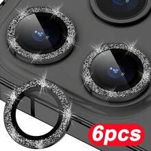 CASECOPS 9H 鋼化玻璃亮面金屬環相機鏡頭保護貼，適用於 iPhone 17/17 E/17Air/17pro/17promax/16/16pro/16plus/16promax/16 14 Pro (6.1 吋) 與 14 Pro Max (6.7 吋)，防刮高清覆蓋，金屬環最大化保護，6 入黑色 - 6pcs - 查看 32