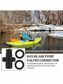 Adaptador de válvula de aire para kayak inflable de uso pesado, conector universal de válvula de bomba de aire, accesorio de inflado para SUP inflable, bote y kayak, adaptador para canoa, bote de goma, tabla de SUP, equipo de deportes acuáticos inflable, pieza de repuesto para inflar y desinflar - Negro - Ver 6