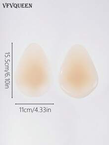 vfvQueen 1 Pair Ultra-Thin Solid Silicone Breast Lift Tape, Invisible Seamless Water Drop Lifting Breast Pads - Apricot - View 11