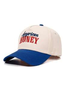 1 Gorra de camionero para mujer, gorra de béisbol personalizada con bordado de letra y bandera, conjunto de 5 gorras de estilo callejero, gorra casual de protección solar para exteriores, adecuada para primavera, otoño, viajes, playa, vacaciones y festivales. - gorra de béisbol - Ver 5