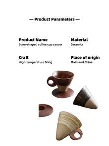 200ml Handmade Ceramic Pour-Over Coffee Cup Set | Integrated Cone-Shaped Filter And Cup Body Design | Reusable No-Filter Paper Brewing System | Rustic Stone Glaze With Wooden Tray | Suitable For Home, Office, Cafe, Camping, Travel, Tea And Coffee Lovers - Multicolor - View 11