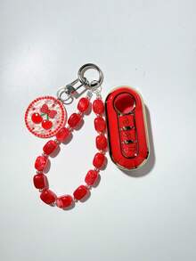 Cherry Keychain + Key Shell Set, Compatible With Fiat Car Key Covers, TPU Material Anti-Scratch Anti-Drop + 0.1mm Ultra-Thin Ultra-Quiet | 3-Button Precise Fit For Models (Includes Installation Screwdriver) Shockproof Wear-Resistant Portable Design 360° Signal Protection Anti-Fingerprint Coating Long-Lasting Like New - Cherry - View 3