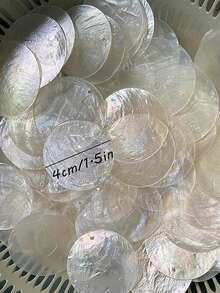 50/100pcs Natural Mica Shell Slices Set, Translucent Oval Shape, Suitable For DIY Wedding, Party Decoration, Room Decoration, Bedroom Decoration, Home Decor, Wall Decoration - Multicolor - View 3
