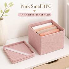1-12 Peças Organizador de Gaveta Dobrável de Tecido com Divisórias, Caixa de Armazenamento para Roupas Íntimas, Sutiã, Meias, Gravatas, Cesta Divisória para Guarda-Roupa, Penteadeira, Armazenamento de Roupas Economizador de Espaço para Quarto e Dormitório, Essenciais de Armazenamento Doméstico para Roupas Íntimas e Cosméticos - Rosa empoeirado - Visão 13