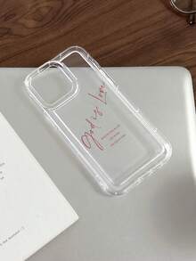 1件裝頂級極簡藝術宗教口號聖經上帝圖案氣墊防滑軟手機殼，適用於 iPhone 11/12/13/14/15/16 Pro Max - 彩色 - 查看 2