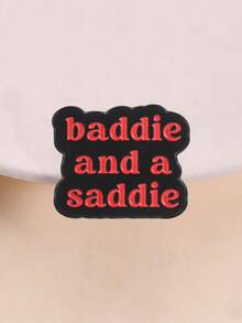 Baddie And A Saddie Black Red Cloud Enamel Pin Y2K Sassy Sad Girl Meme Lapel Brooch Women Alt Backpack Decor Gift - Multicolor - View 1