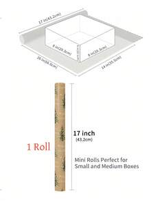 1 Roll Of Christmas Gift Wrapping Paper Featuring A Christmas Tree And Snowflake Pattern; Made Of Kraft Paper; Dimensions: 43 Cm X 300 Cm (17 Inches X 9.84 Feet); Suitable For Christmas Gift-Giving, Christmas Party Decorations, And Gift Wrapping. - A - View 11
