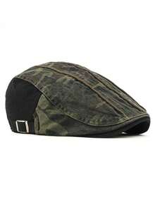 Camouflage Beret Hat Unisex Autumn/Winter New Fashion Washed Baseball Cap Outdoor Commute Forward Cap - Camouflage Stripes - View 3