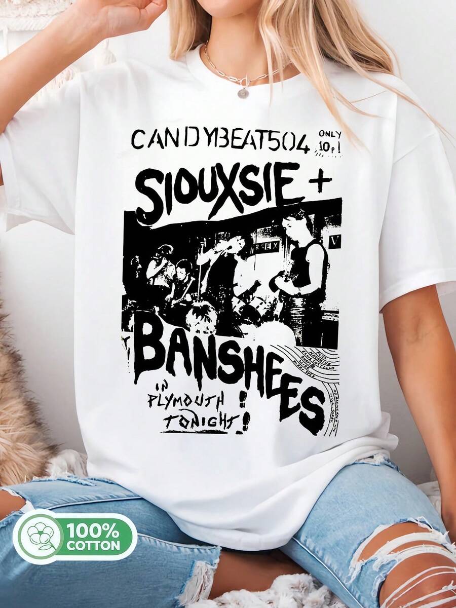 Siouxsie And The Banshees Candy Beat Poster Funny Retro Movie Gamer Music Meme Movie Music Original Gift T-Shirt C1573.. - White - View 1