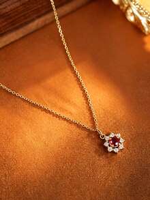 1pc S925 Sterling Silver Luxury High-End Sunflower Pendant Collarbone Necklace For Women, Classic Elegant Sophisticated Niche Design, Cool Style Neck Accessory For Daily Wear, Vacation, Party, Evening Banquet, Casual Outfit, Valentine's Day Anniversary Gift For Girlfriend - Sunflower - View 6