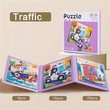3-In-1 Magnetic Puzzle, Suitable For Progressive Education Logic Toy, Includes Magnetic Puzzle Pieces, Ocean/Animal/Transportation Theme Educational Game, Challenging Activity, Suitable For Learning And Patience Cultivation Birthday Gift - Multicolor - View 10
