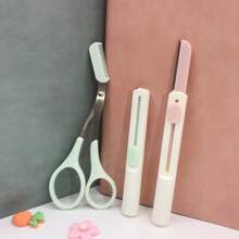 1/3/6pcs Retractable Eyebrow Grooming Set, Stainless Steel Eyebrow Scissors, Portable Beauty Tool, Outdoor Travel Makeup Supplies, Ideal Gift For Women, Mom, Girlfriend, Sister And Friend - Multicolor - View 3