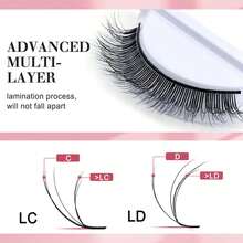 FOXYMEI Ekstensi Bulu Mata Camellia Efek 3D Multi-Layer LC/LD Gaya Wild Volume 8-15mm Tipis & Lembut Ketebalan 0,07mm Kipas Bulu Mata Siap Pakai Auto-Bloom dalam Baki Campuran Ramah untuk Pemula Gaya Suasana Liburan Salon - LD - View 4