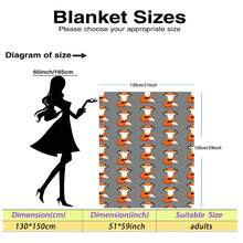 1pc Gray Fox Print Flannel Blanket, - Soft & Lightweight All-Season Bed, Sofa, Camping Blanket - Comfortable Texture Gift, 5 Sizes Available, 280gsm - Multicolor - View 16