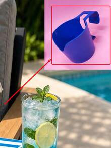6/1pc Striped Clip On Drink Holder Anti Spill Cup Tray With Strong Clamp Fit Most Patio Beach Pool Camping Chairs Portable Outdoor Beverage Cup Stand Multicolor Stripe Design All Season For Backyard Picnic Travel Summer Party Accessory - Multicolor - View 15