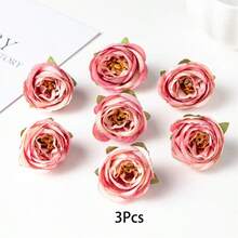 3 Pcs Artificial Roses, Suitable For Wedding Party Decoration, Cake Decoration, Home Living Room Dining Table Decoration, Fake Plants, Autumn Decoration, Room Decoration, Desk Decoration, Garden Decoration And More. - Multicolor - View 15