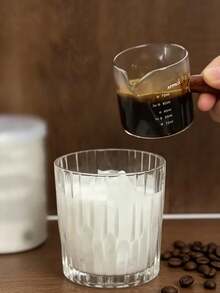 Glass Mini Coffee Cup, Small Milk Cup, Espresso Measuring Cup, Latte Cup With Tilted Spout Design. Reusable, Durable And Easy To Clean. Suitable For Holding Coffee, Milk, Juice, Sauce, Honey And More - Multicolor - View 5