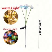 Lampu Kupu-kupu Serat Optik Bertenaga Surya, Lampu Tiang Taman LED, Cocok untuk Dekorasi Halloween dan Natal di Teras dan Jalan Setapak Luar Ruangan - Lentera - View 9