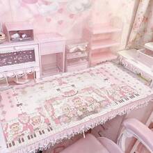 Leather Desk Pad Protector Japanese Anime Y2K Pink Girl Love Kissing Bunny Bow Flower Mouse Pad Office Desk Mat Waterproof Non-Slip Gaming PU Desk Blotter Gaming Esports User - View 7